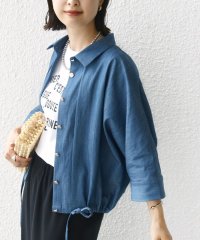 SHIPS WOMEN/《予約》【WEB限定】〈手洗い可能〉デニム ライク タック 裾 ドロスト 羽織 シャツ/508319789