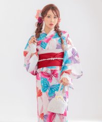 Retica/レティカ Retica 浴衣レディース プチプラ 安い 白地 × カラフル 蝶柄 2点セット (ゆかた・平帯)/508320039