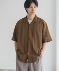MAC HOUSE/マックハウス Mac－House カラミ織りストライプ オープンカラーシャツ/508320213