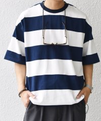 SHIPS any MEN/SHIPS any: ワイド カラー ボーダー スピンドル Tシャツ◆/508320295