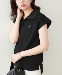 NICE CLAUP/OLIVE des OLIVE OUTLET/【natural couture】刺しゅう入りフレンチスリーブポロシャツ/508320731