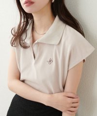 NICE CLAUP/OLIVE des OLIVE OUTLET/【natural couture】刺しゅう入りフレンチスリーブポロシャツ/508320731