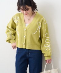NICE CLAUP/OLIVE des OLIVE OUTLET/【RMAF】ライン刺繍ニットカーディガン/508320736