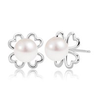 Sears/シアーズ Sears ピアス レディース 18金 K18 ゴールド パール アコヤ真珠 5.0～5.5mm クローバー/508320878