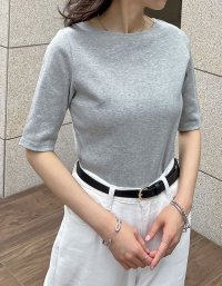 Re:EDIT/リエディ Re:EDIT テレコリブ5分袖トップス/508320959