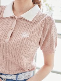 MAJESTIC LEGON/マジェスティックレゴン MAJESTIC LEGON バイカラーダブル襟ニット/508304597