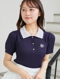 MAJESTIC LEGON/マジェスティックレゴン MAJESTIC LEGON バイカラーダブル襟ニット/508304597