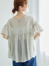 le.coeur blanc/ルクールブラン le.coeur blanc バックリボンガーゼブラウス/508304956