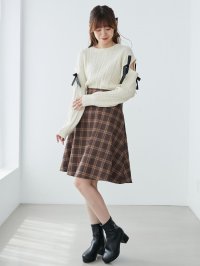 MAJESTIC LEGON/MAJESTIC LEGON バックレースアップひざ丈スカート/508305183