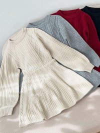 MAJESTIC LEGON/マジェスティックレゴン MAJESTIC LEGON ケーブル編みフレアニットワンピース/508305383