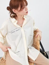 le.coeur blanc/ルクールブラン le.coeur blanc レタリング刺繍シャツ/508305443
