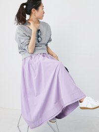 le.coeur blanc/ルクールブラン le.coeur blanc ナイロンタックギャザーダブルヘムスカート/508306432