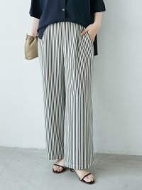 le.coeur blanc/ルクールブラン le.coeur blanc ドビーストライプサッカータックパンツ/508306722