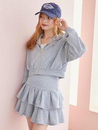 MAJESTIC LEGON/マジェスティックレゴン MAJESTIC LEGON ショート丈裏毛ジップパーカー/508307283