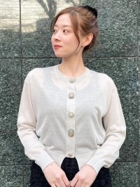 le.coeur blanc/ルクールブラン le.coeur blanc TORRAZZO DONNAビジュー釦カーデ/508307428