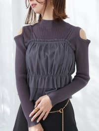 MAJESTIC LEGON/マジェスティックレゴン MAJESTIC LEGON きれいめ肩あきニット/508307486