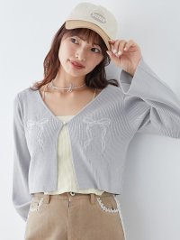 MAJESTIC LEGON/マジェスティックレゴン MAJESTIC LEGON リボンエンブロイダリーカーディガン/508308083