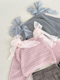 MAJESTIC LEGON/マジェスティックレゴン MAJESTIC LEGON 2WAY肩リボン透かしニット/508308086