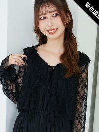 MAJESTIC LEGON/マジェスティックレゴン MAJESTIC LEGON フリルカラーリボンカーディガン/508309272