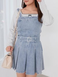 MAJESTIC LEGON/マジェスティックレゴン MAJESTIC LEGON ベルト付きデニムミニワンピース/508309273