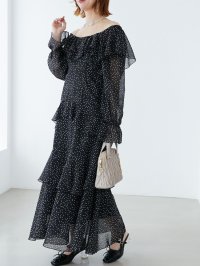 MAJESTIC LEGON/マジェスティックレゴン MAJESTIC LEGON エアリーフリルロングワンピース/508309475