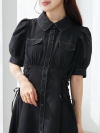 MAJESTIC LEGON/マジェスティックレゴン MAJESTIC LEGON サイドレースアップシャツワンピース/508309476