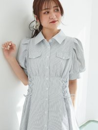 MAJESTIC LEGON/マジェスティックレゴン MAJESTIC LEGON サイドレースアップシャツワンピース/508309476