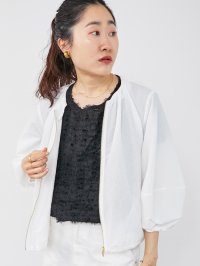 le.coeur blanc/ルクールブラン le.coeur blanc カラミタンブラーランタンスリーブブルゾン/508310927
