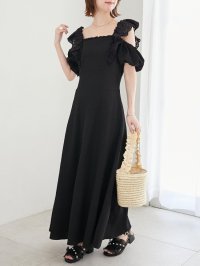 MAJESTIC LEGON/マジェスティックレゴン MAJESTIC LEGON 肩レースフリルワンピース/508311584