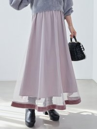 MAJESTIC LEGON/マジェスティックレゴン MAJESTIC LEGON 裾ベロアチュールスカート/508311882