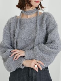 MAJESTIC LEGON/マジェスティックレゴン MAJESTIC LEGON チョーカー付きプードルニット/508311974