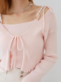 MAJESTIC LEGON/マジェスティックレゴン MAJESTIC LEGON パールチェーンキャミセットカーディガン/508311975