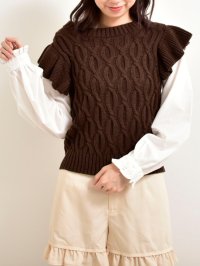 MAJESTIC LEGON/MAJESTIC LEGON ∞2wayケーブルフリルニット/508312072