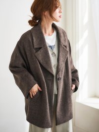 le.coeur blanc/ルクールブラン le.coeur blanc ヘリンボーンミドルコート/508312510