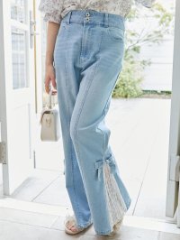 MAJESTIC LEGON/マジェスティックレゴン MAJESTIC LEGON レースベルトセット裾リボンデニム/508312549