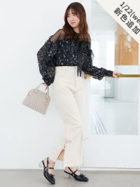 MAJESTIC LEGON/マジェスティックレゴン MAJESTIC LEGON サイドレースアップ美脚デニム/508312550