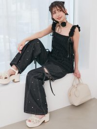 MAJESTIC LEGON/マジェスティックレゴン MAJESTIC LEGON サイドスリットビジューデニムパンツ/508312669
