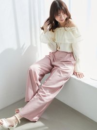 MAJESTIC LEGON/マジェスティックレゴン MAJESTIC LEGON センタープレスタックワイドパンツ/508312762