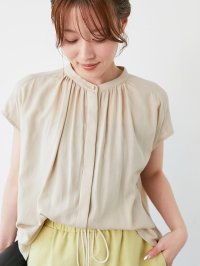 le.coeur blanc/ルクールブラン le.coeur blanc T/R追撚フレンチスリーブブラウス/508312788