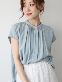 le.coeur blanc/ルクールブラン le.coeur blanc T/R追撚フレンチスリーブブラウス/508312788