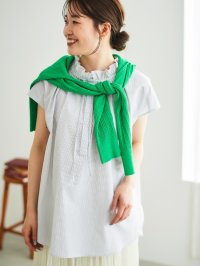 le.coeur blanc/ルクールブラン le.coeur blanc ストライプフリルカラーブラウス/508312790
