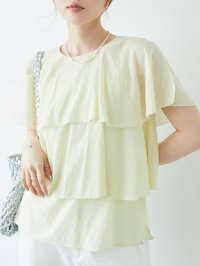 le.coeur blanc/ルクールブラン le.coeur blanc シアーフリルティアードブラウス/508312791