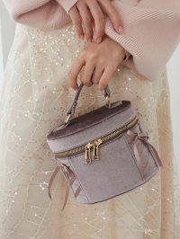 MAJESTIC LEGON/マジェスティックレゴン MAJESTIC LEGON レースアップベロアバニティバッグ/508312873