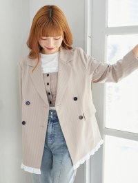 MAJESTIC LEGON/マジェスティックレゴン MAJESTIC LEGON バイカラーフリルトリムジャケット/508313398