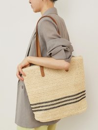 le.coeur blanc/ルクールブラン le.coeur blanc ラインボーダーペーパートートバッグ/508313671
