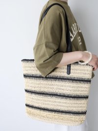 le.coeur blanc/ルクールブラン le.coeur blanc ラインボーダーペーパートートバッグ/508313671