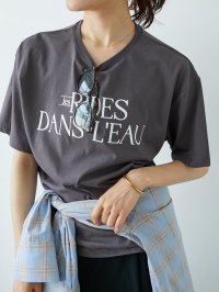 le.coeur blanc/ルクールブラン le.coeur blanc RIDES DANS L'EAUロゴTシャツ/508313829