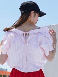 MAJESTIC LEGON/MAJESTIC LEGON パールボタンクロップドシャツ/508314402