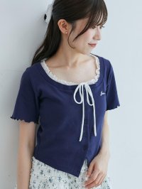 MAJESTIC LEGON/マジェスティックレゴン MAJESTIC LEGON フロントリボンレイヤード風トップス/508315960