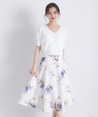 tocco closet/トッコクローゼット tocco closet パール釦フラワーレース切り替えニットカーディガン/508320204